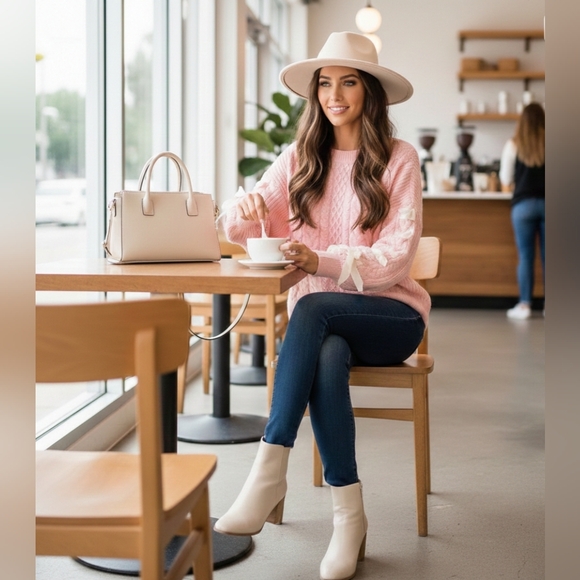 Altar'd State Cory Ribbon Cable Knit Sweater with Ribbon Details - Picture 2 of 9